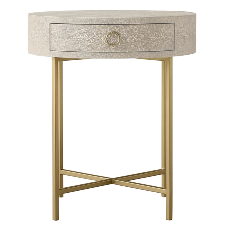 Gaston Stingray Round Ivory Side Table Приставной стол скат Золотой ivory ( слоновая кость ) в Саратове | Loft Concept 