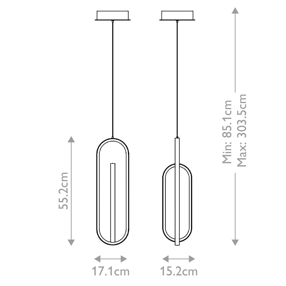 Подвесной светильник золотого цвета с двумя вытянутыми овальными рамками в форме скрепки Eurofase в Саратове