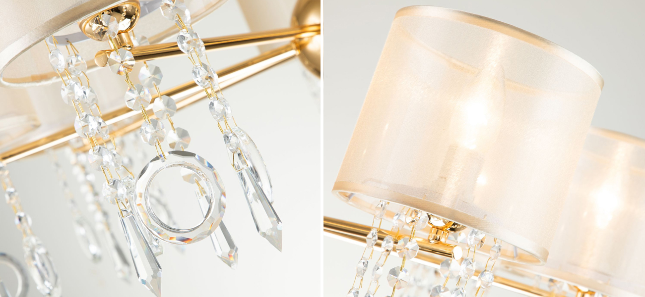 Люстра золотого цвета с хрустальным декором Crystal Things - фото №1