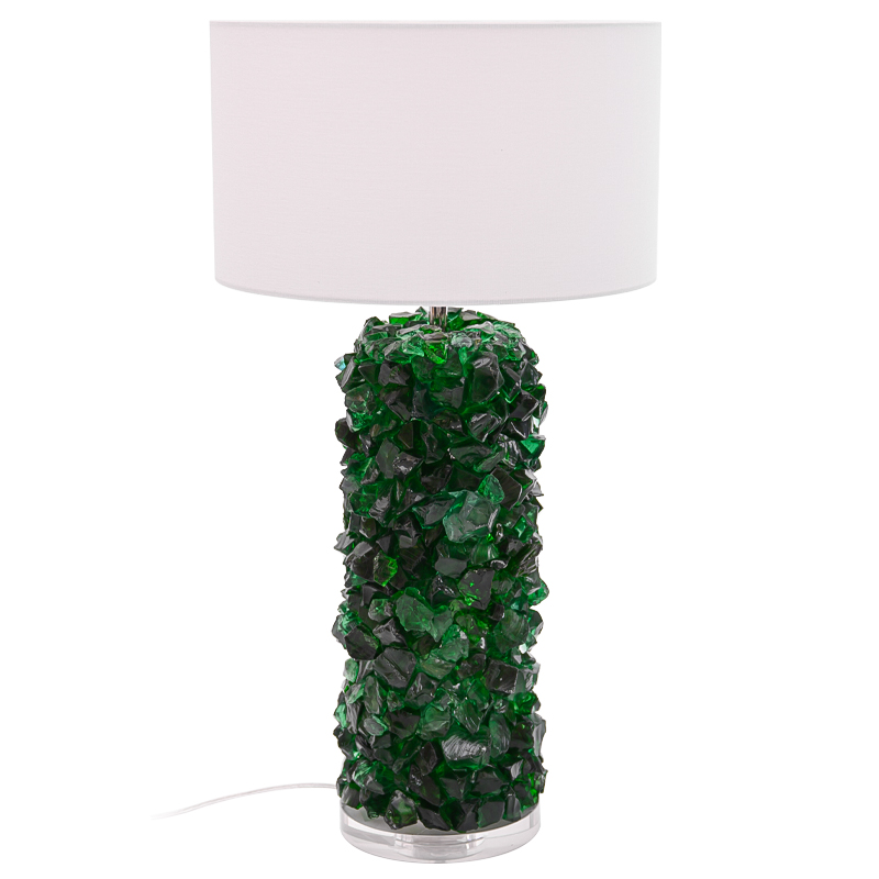 Настольная лампа Enide Green Table Lamp с абажуром Зеленый Белый Прозрачный в Саратове | Loft Concept 