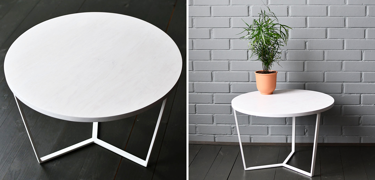 Кофейный стол Thea White Industrial Metal Rust Coffee Table - фото