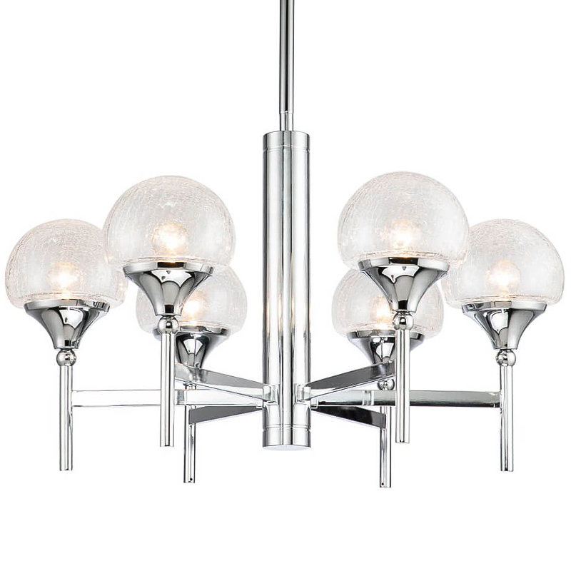 Люстра Lluis Chandelier 6 Хром Прозрачный Люстра Lluis Chandelier 6 Хром Прозрачный в Саратове | Loft Concept