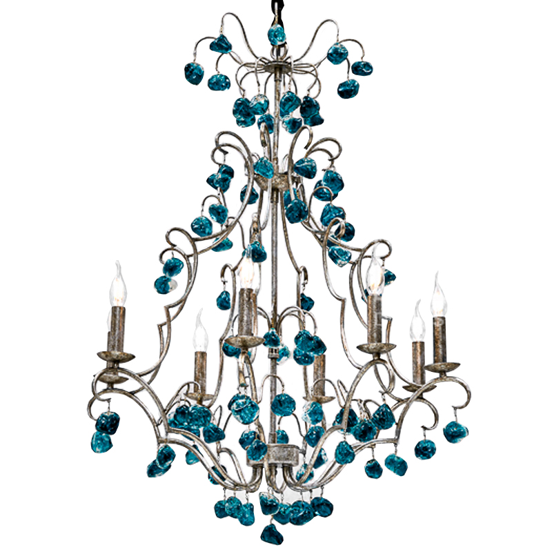 Люстра Crystal Blue Cupertino Chandelier  Бирюзовый в Саратове | Loft Concept 