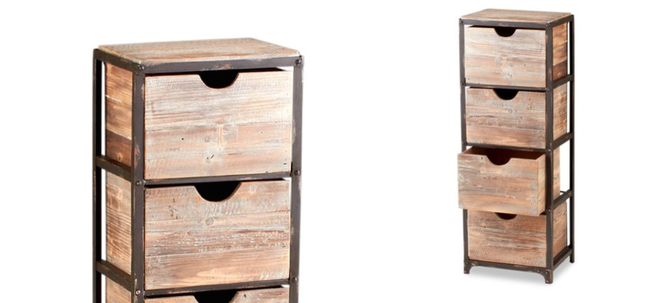 Тумба в винтажном стиле Industrial Metal Rust Tall Storage Shelf Тумба в винтажном стиле Industrial Metal Rust Tall Storage Shelf - Loft-Concept в Саратове