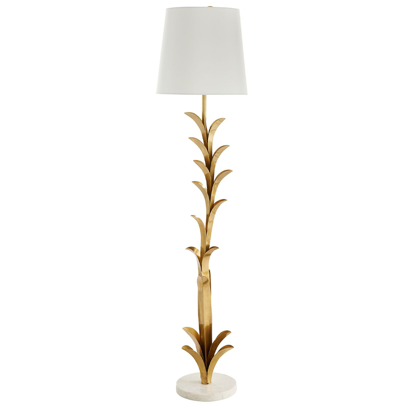 Торшер Arteriors ABBOTT FLOOR LAMP Латунь Белый в Саратове | Loft Concept 