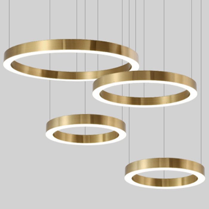 Люстра Light Ring Horizontal  Глянцевое золото Латунь в Саратове | Loft Concept 