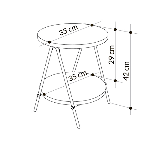 Стол приставной с 2-мя круглыми столешницами цвета антрацит ESSEL SIDE TABLE ANTHRACITE в Саратове