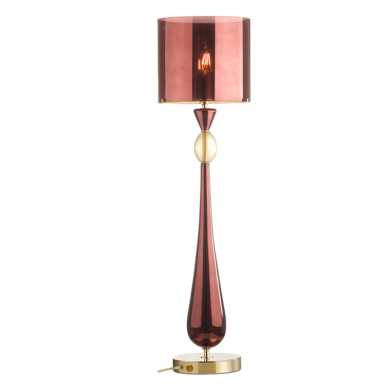 Настольная лампа Roser Burgundy Table Lamp Бургундский красный Золотой в Саратове | Loft Concept 