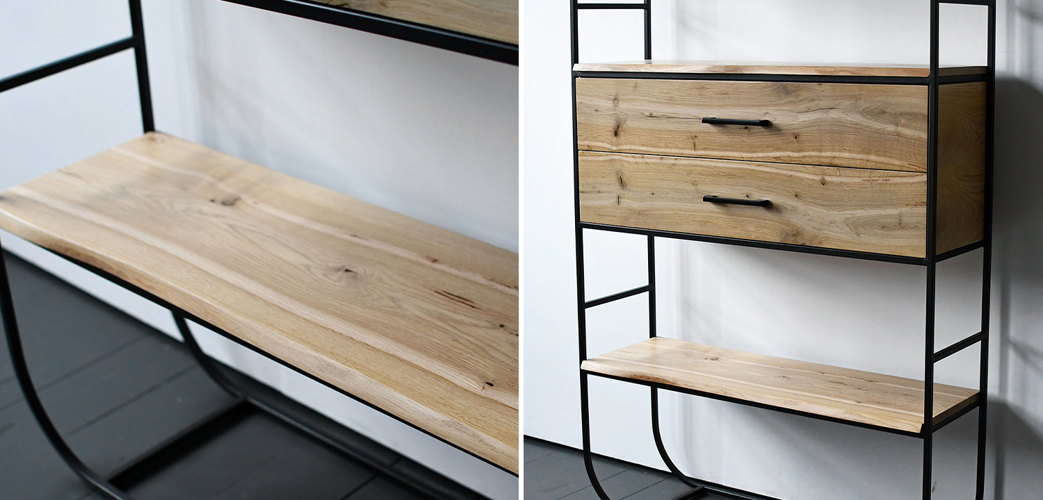 Стеллаж Glenn Industrial Metal Rust Two Drawers Rack - фото №1