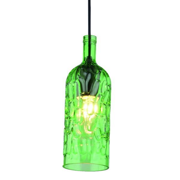 Подвесной светильник Geometry Glass Green Bottle Pendant Зеленый в Саратове | Loft Concept 