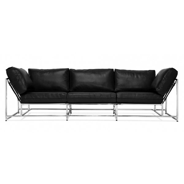 Диван Black Calfskin Sofa Черный в Саратове | Loft Concept 