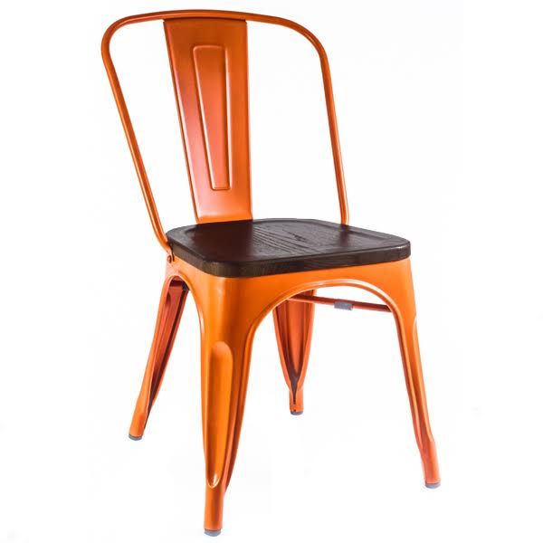 Кухонный стул Tolix Chair Wood Orange Оранжевый Коричневый Кухонный стул Tolix Chair Wood Orange Оранжевый Коричневый в Саратове | Loft Concept