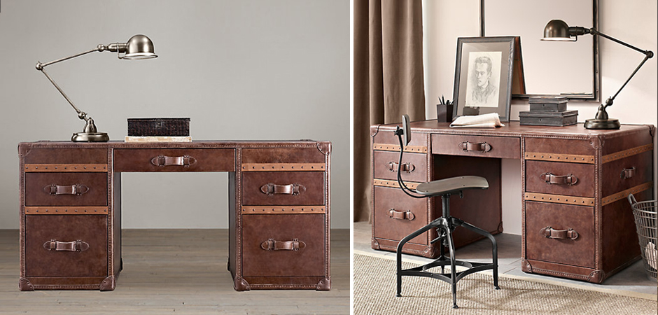 Рабочий Стол Натуральная Кожа RH Mayfair Steamer Trunk Рабочий Стол Натуральная Кожа RH Mayfair Steamer Trunk - Loft-Concept в Саратове