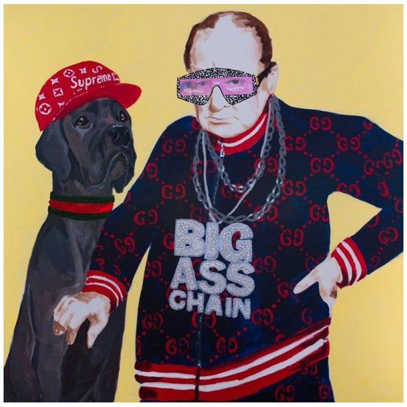 Картина “Winston Churchill in Gucci Track Suit with Big Ass Chain” Мульти в Саратове | Loft Concept 