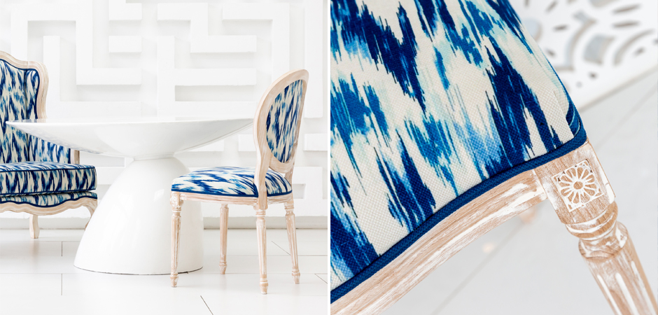 Стул с синим узором Ikat Pattern Стул с синим узором Ikat Pattern - Loft-Concept в Саратове