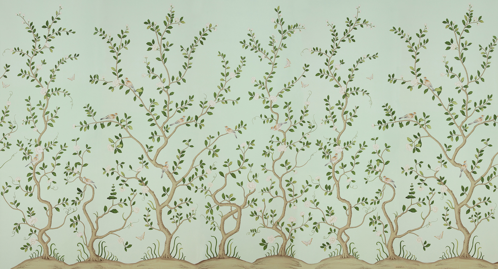 Обои ручная роспись Gustavian Garden Spring on white dyed paper Обои ручная роспись Gustavian Garden Spring on white dyed paper - постер Loft-Concept в Саратове