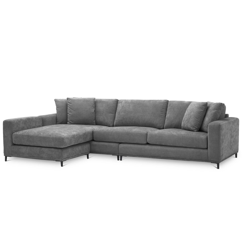 Диван Eichholtz Sofa Feraud Lounge grey Серый Черный в Саратове | Loft Concept 