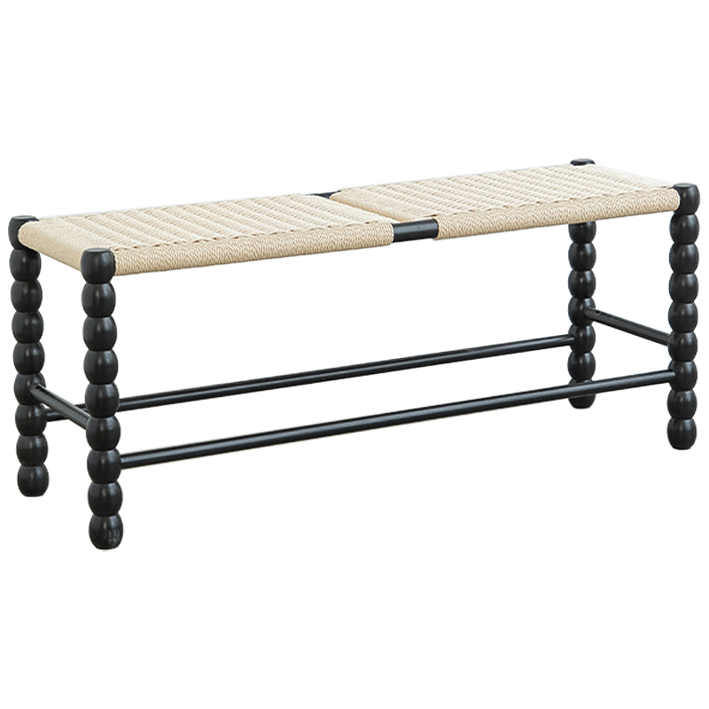Банкетка French Corner Banquet Black 100 см Черный Бежевый Банкетка French Corner Banquet Black 100 см Черный Бежевый в Саратове | Loft Concept