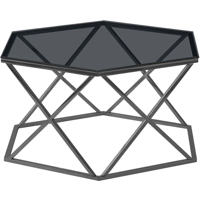 Столик кофейный Ormando Collection Dark Chrome №1 Темный хром Стекло Смок Столик кофейный Ormando Collection Dark Chrome №1 Темный хром Стекло Смок в Саратове | Loft Concept