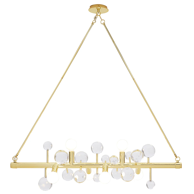 Люстра Jonathan Adler SIX-LIGHT LINEAR CHANDELIER Clear Золотой Прозрачное Стекло Белый Люстра Jonathan Adler SIX-LIGHT LINEAR CHANDELIER Clear Золотой Прозрачное Стекло Белый в Саратове | Loft Concept