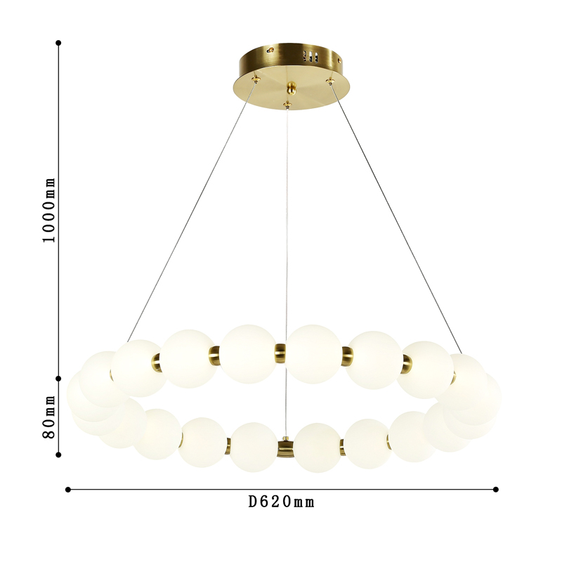 Люстра с плафоном из акриловых шаров PEARLS 62 см в Саратове