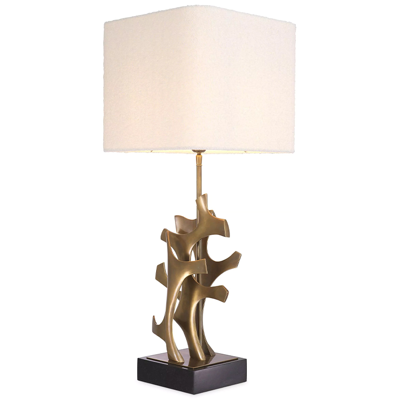 Настольная лампа Eichholtz Table Lamp Agape Brass Белый Латунь в Саратове | Loft Concept 