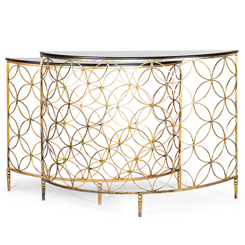 Комплект консолей Gold Lace Console Золотой в Саратове | Loft Concept 