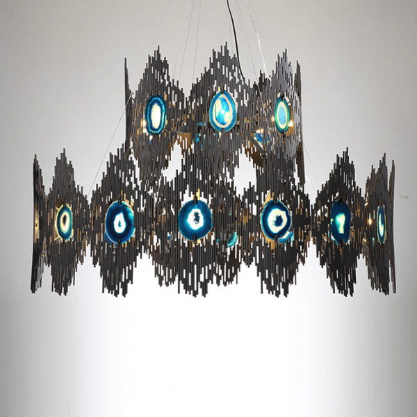 Люстра Calypso Chandelier 24 Золотой Графит Морская синь Люстра Calypso Chandelier 24 Золотой Графит Морская синь в Саратове | Loft Concept