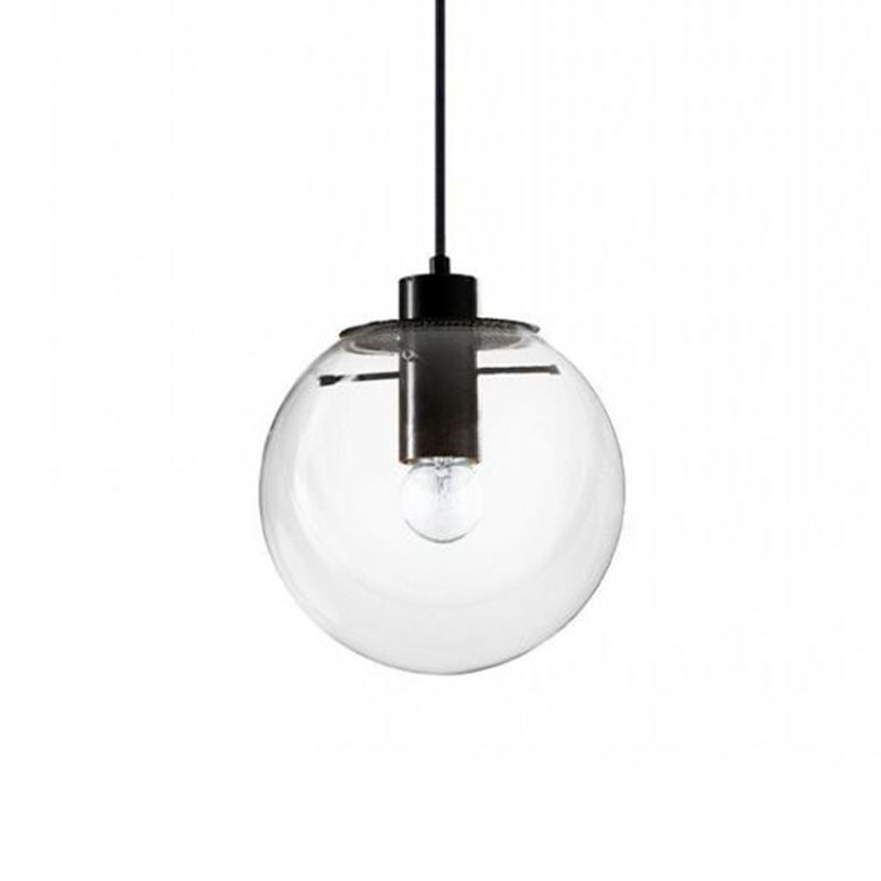 Подвесной светильник Selene Glass Ball Ceiling Lights Black 20 cm Черный Прозрачное Стекло в Саратове | Loft Concept 