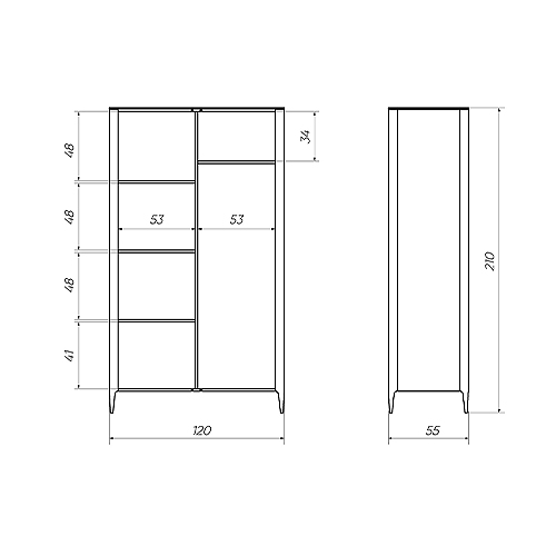 Шкаф двухстворчатый молочного цвета Type в Саратове