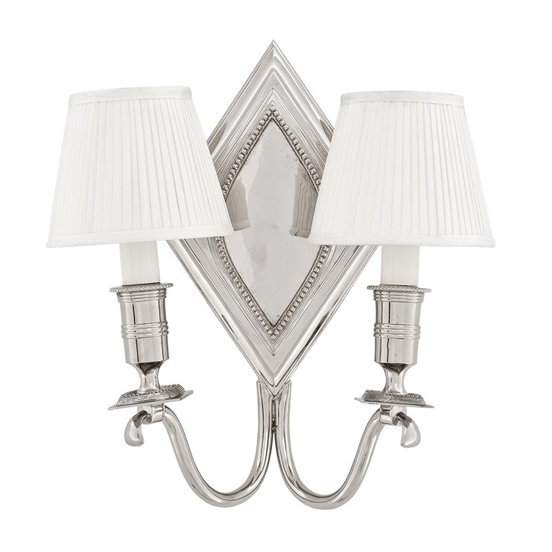 Бра Eichholtz Wall Lamp Diamond Double Никель Белый в Саратове | Loft Concept 