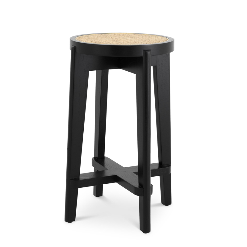 Полубарный стул Eichholtz Counter Stool Dareau black Бежевый Черный в Саратове | Loft Concept 