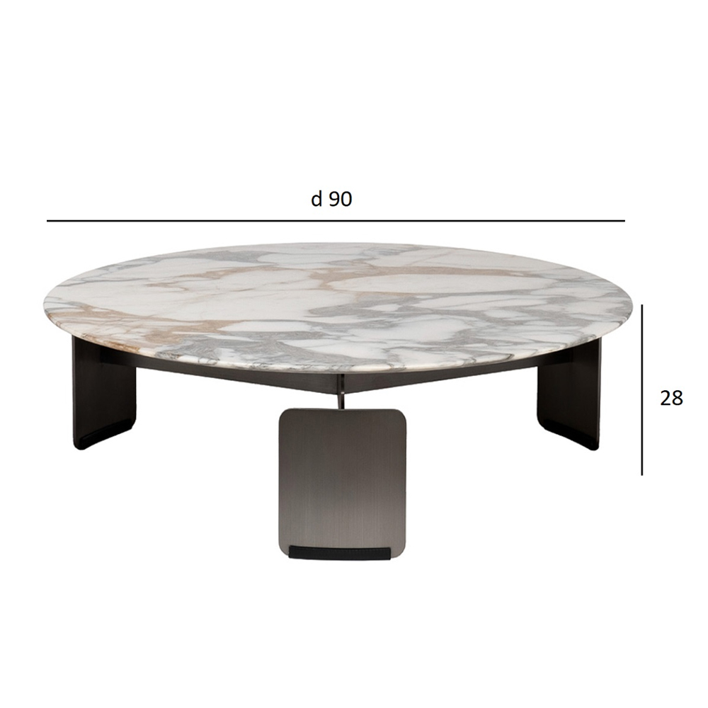 Столик журнальный с круглой мраморной столешницей на трех опорах Marble Stone Drawing в Саратове