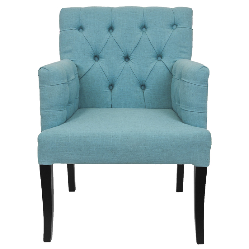 Кресло Addison Chic Armchair blue flax Бирюзовый Черный в Саратове | Loft Concept 