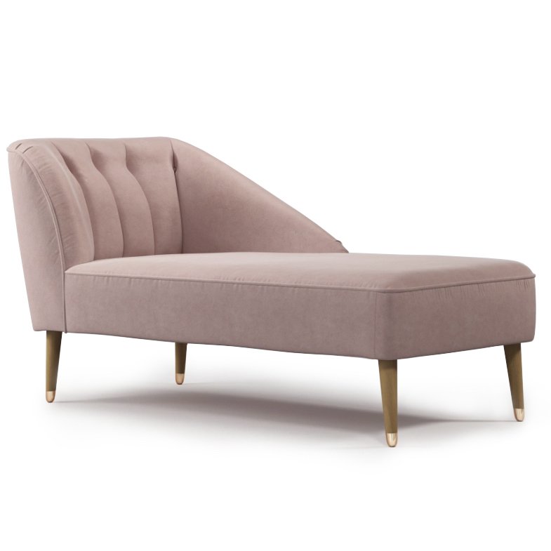 Кушетка Chaise Longue, Pink Cotton Velvet Розовый пастельный в Саратове | Loft Concept 