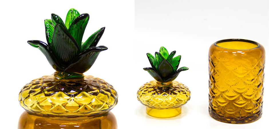 Ваза с крышкой Pineapple Transparent Amber M Ваза с крышкой Pineapple Transparent Amber M - Loft-Concept в Саратове