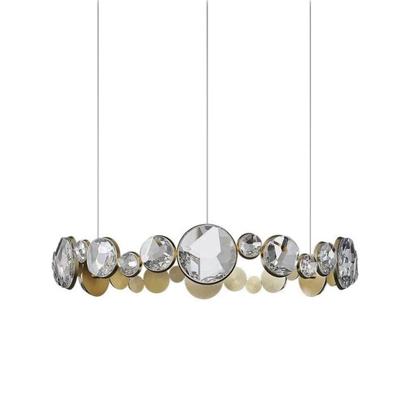 Люстра RING horizontal chandelier with crystals Прозрачный Латунь в Саратове | Loft Concept 