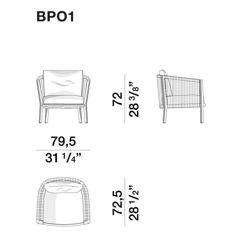 Дизайнерское уличное кресло из массива дерева с веревочной спинкой BOBOLI Armchair в Саратове