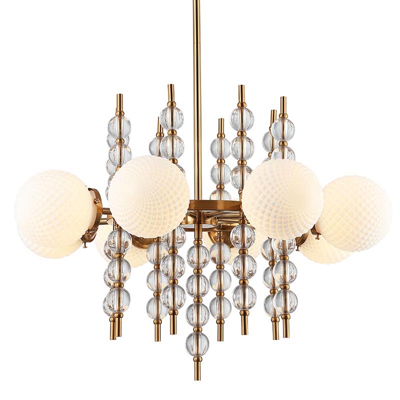 Люстра Addelyn Chandelier 8 lamp Белый Латунь в Саратове | Loft Concept 