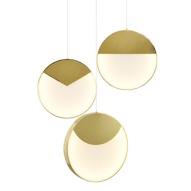 Подвесной светильник MM Lampadari Moonlight Suspension Lamp 3 Золотой Белый в Саратове | Loft Concept 