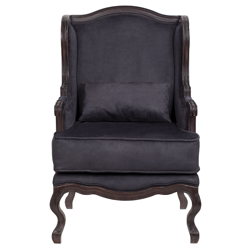 Кресло George Grand Armchair black velour Черный Коричневый в Саратове | Loft Concept 