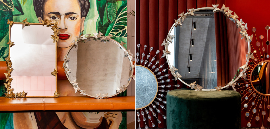 Зеркало Butterflies Circle Silver Mirror Зеркало Butterflies Circle Silver Mirror - Loft-Concept в Саратове