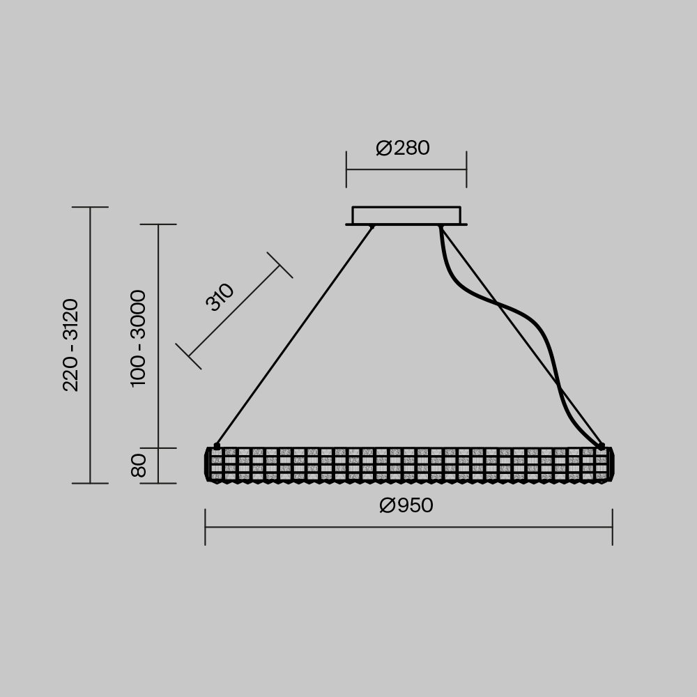 Люстра подвесная Castello 3000К 35Вт в Саратове