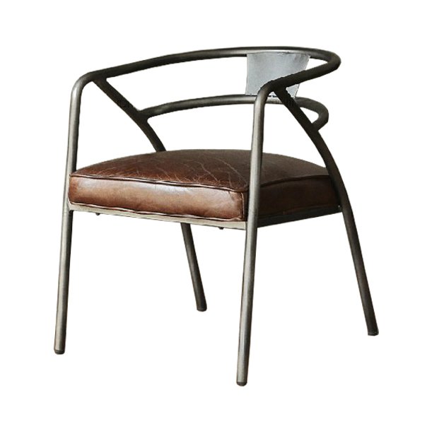 Стул Loft Industrial Armchair Fat Коричневый Металлик винтаж в Саратове | Loft Concept 
