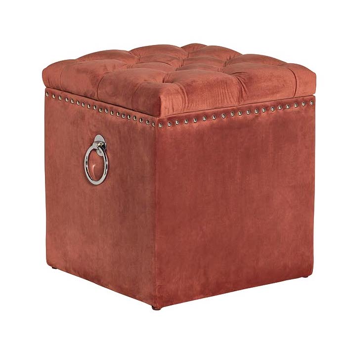 Пуф Terracotta Box Puff Терракотовый Хром в Саратове | Loft Concept 