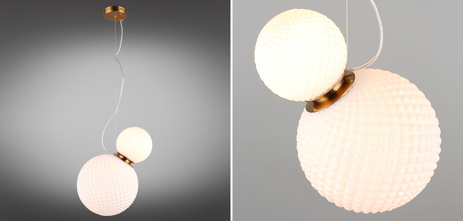 Подвесной светильник Perforated Bubbles с белым плафоном Подвесной светильник Perforated Bubbles с белым плафоном - Loft-Concept в Саратове