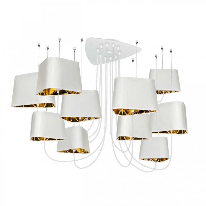 Люстра Designheure Lighting White Grand Nuage10 плафонов Белый Золотой в Саратове | Loft Concept 