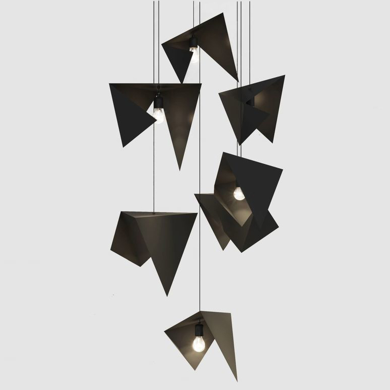 Люстра Chandelier BIRD 7 black LGH0731 Черный матовый в Саратове | Loft Concept 