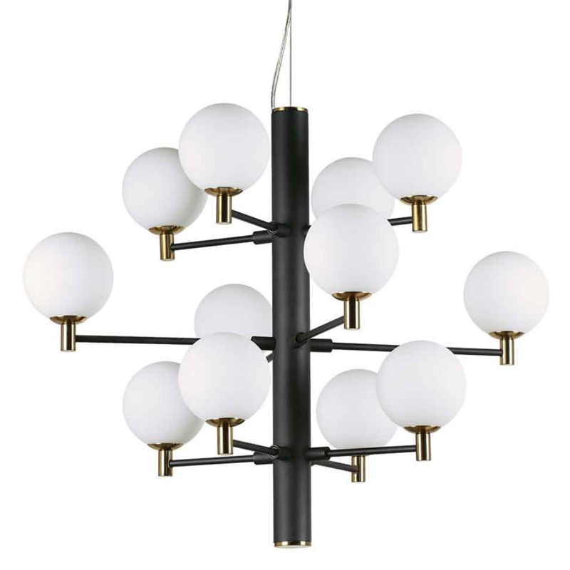 Люстра Italian Globe Abstraction Light  White and Black 12 Белый Золотой Черный в Саратове | Loft Concept 