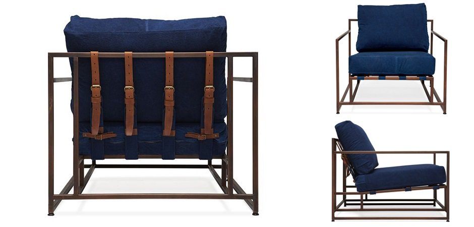 Кресло Kenn X Miller armchair Indigo and copper denim Кресло Kenn X Miller armchair Indigo and copper denim - Loft-Concept в Саратове